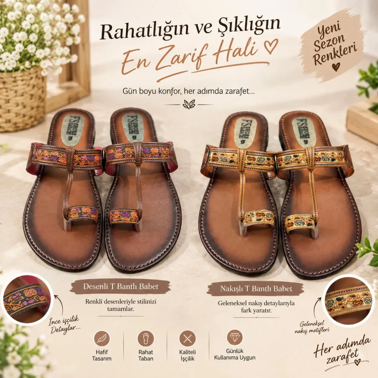 T-bantlı Etnik Terlik